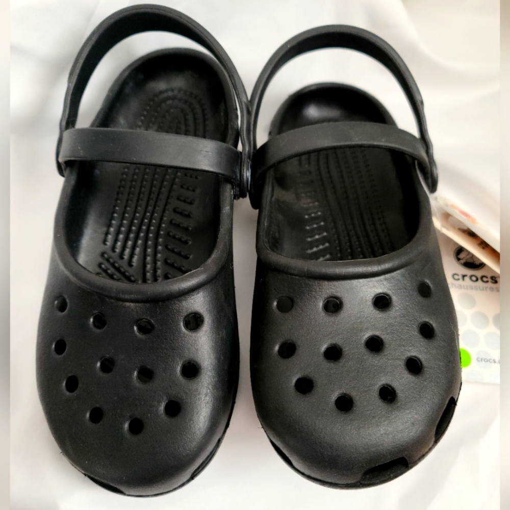 NWT Crocs Black Youth Mary Janes